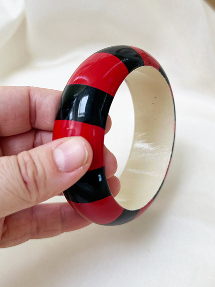 Zwart & rode bangle