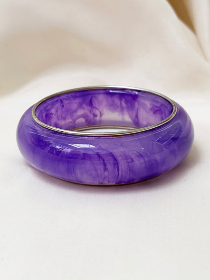 Paars/zilveren bangle