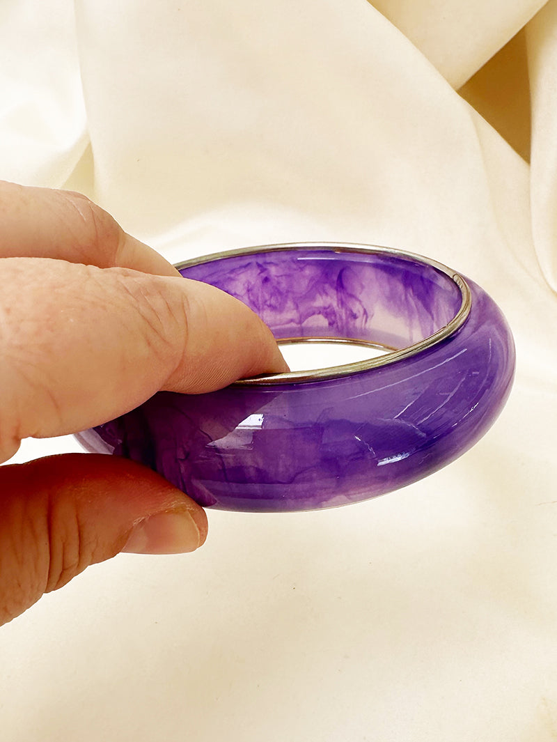 Paars/zilveren bangle