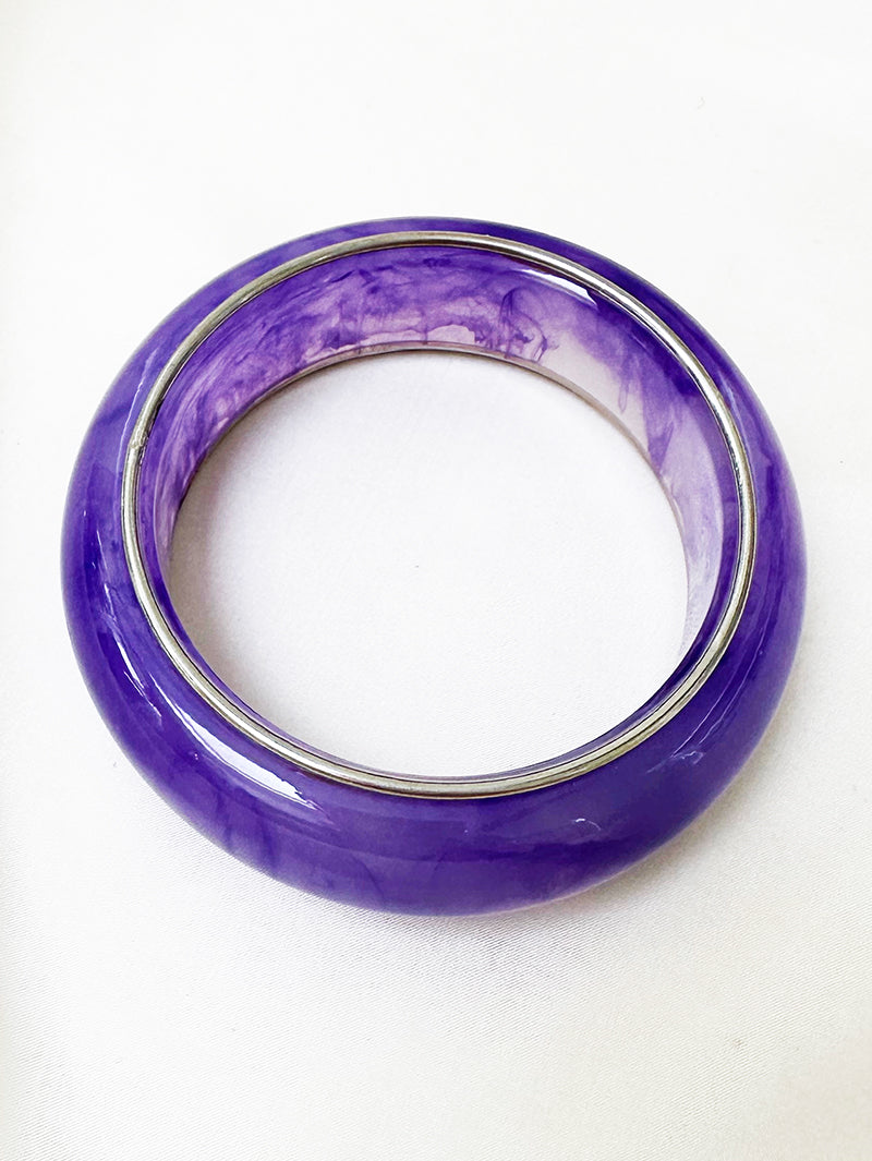 Paars/zilveren bangle