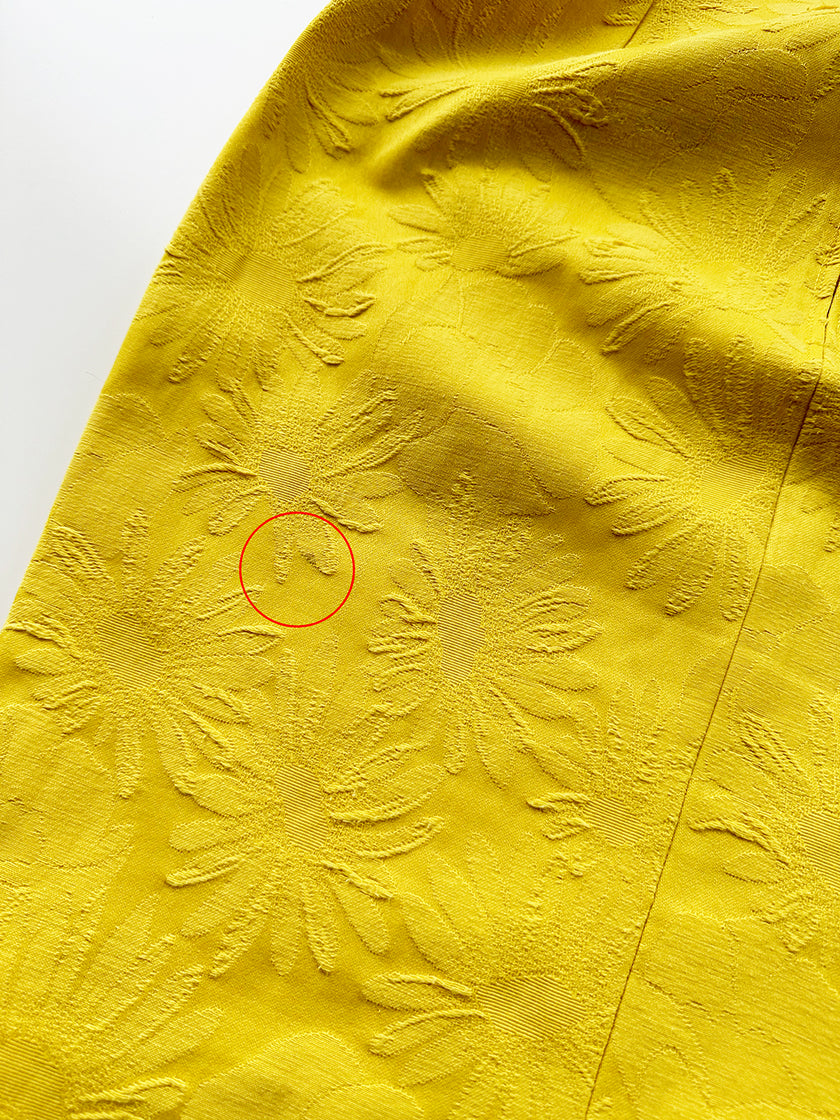 Knalgeel jacquard kokerrokje
