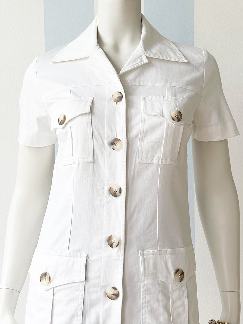 Wit safarilook zomerjasje