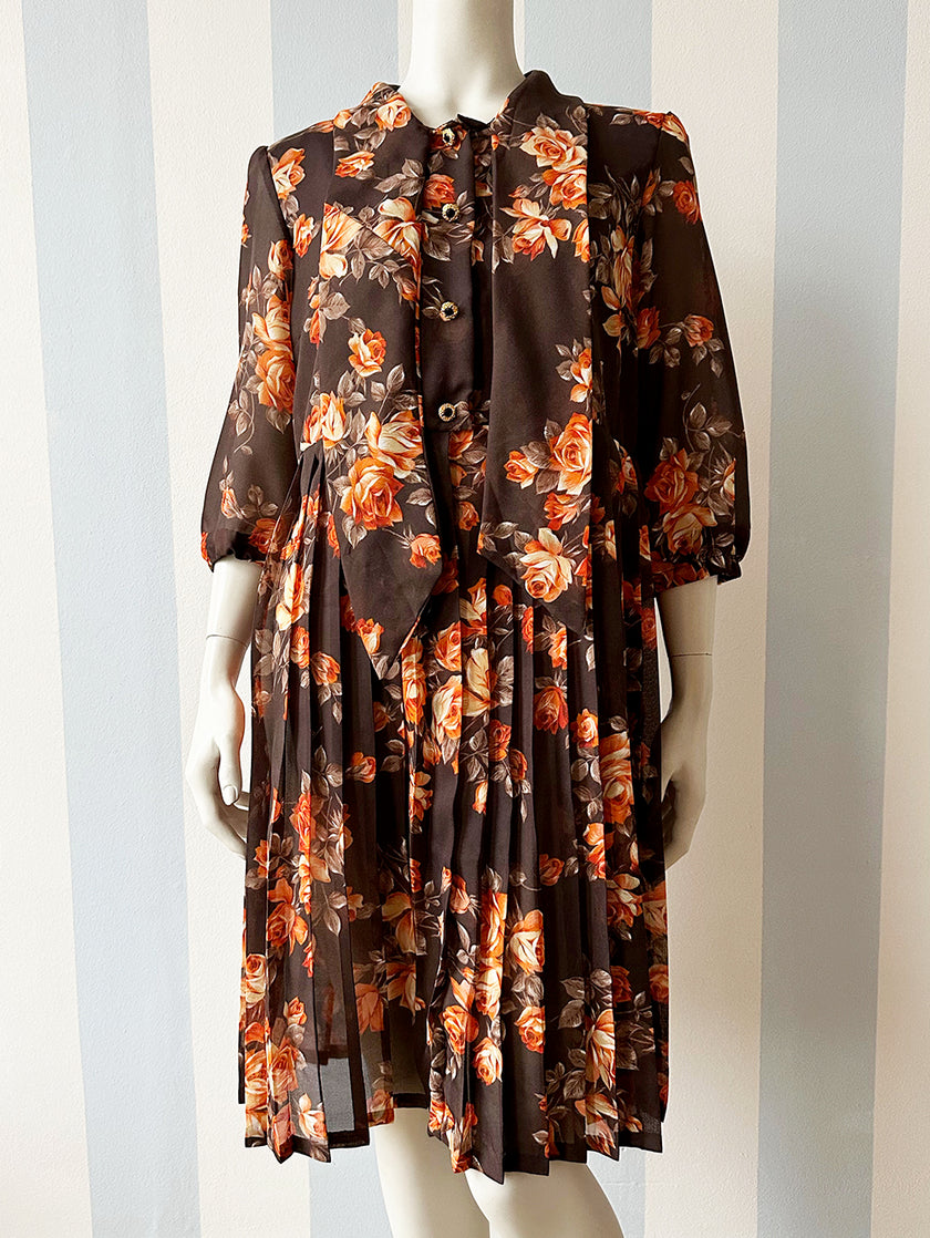 Floral & plisséjurk