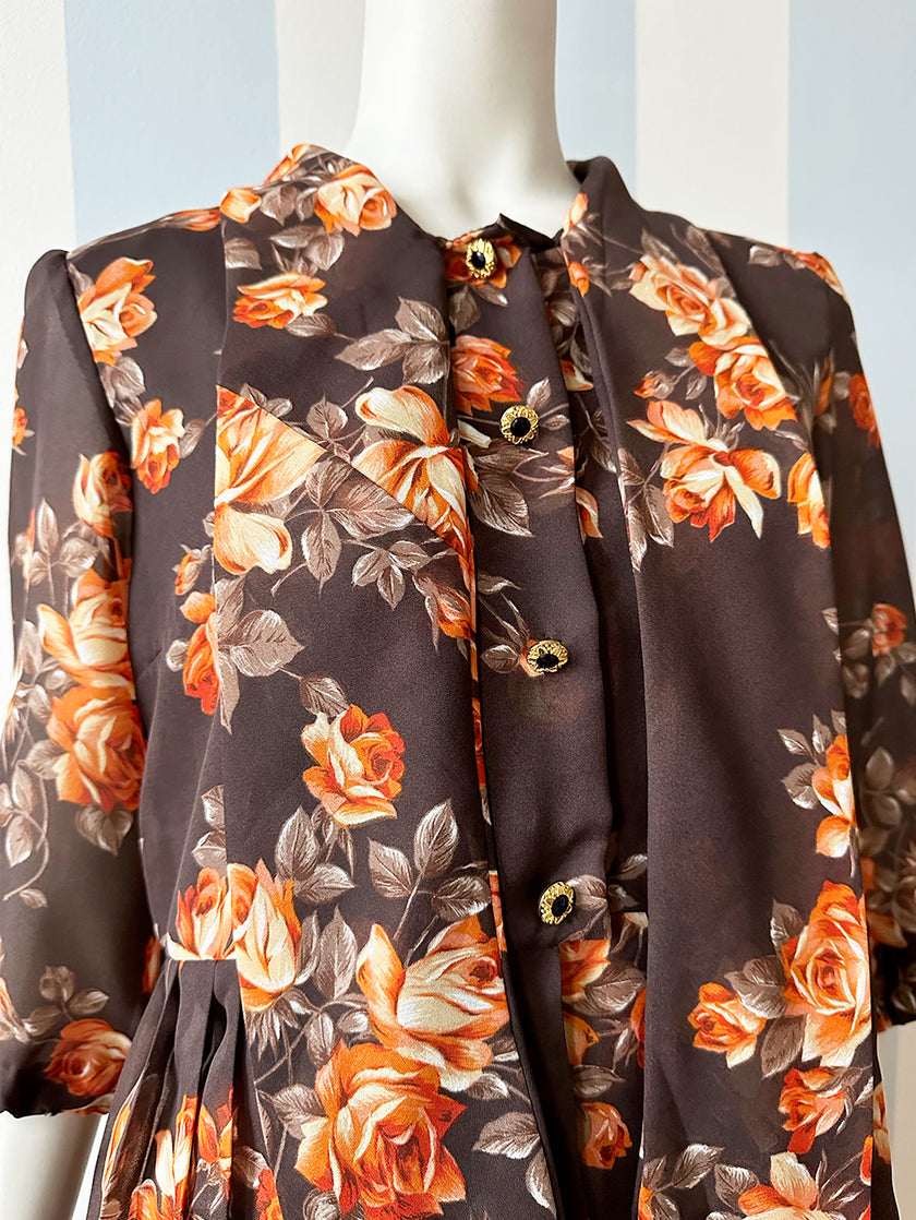 Floral & plisséjurk