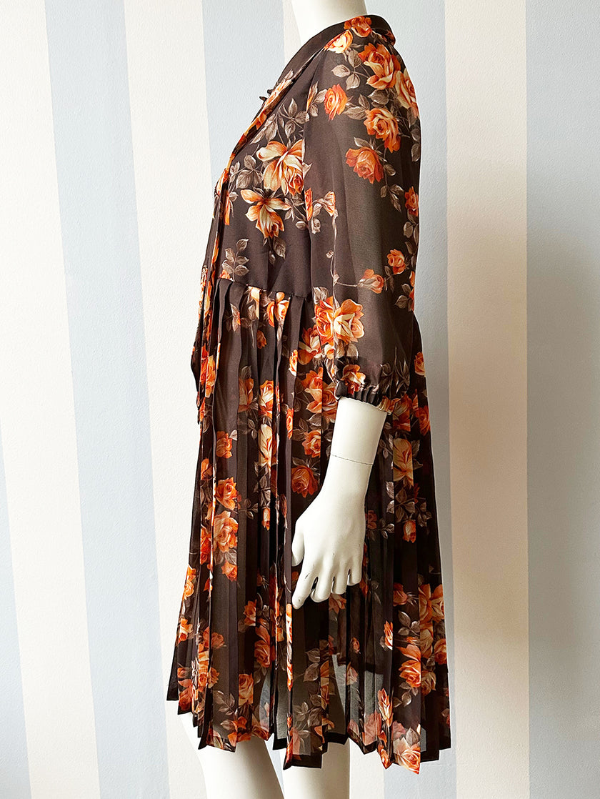 Floral & plisséjurk