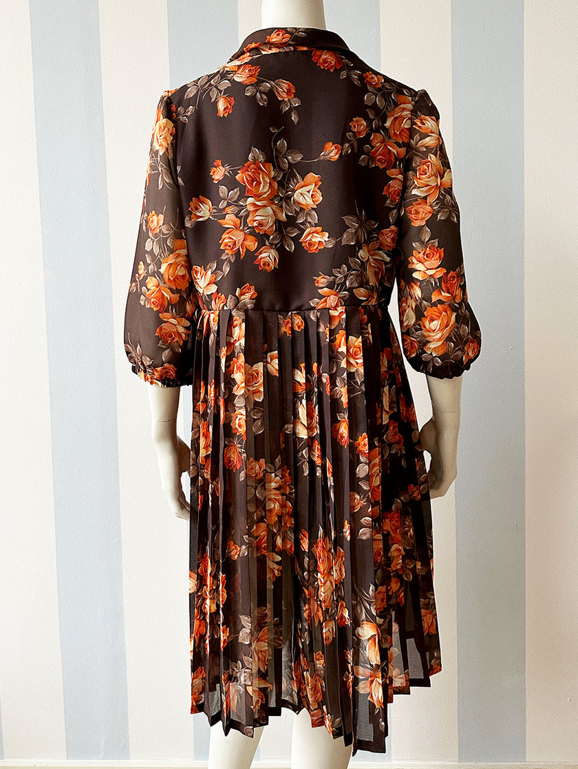 Floral & plisséjurk