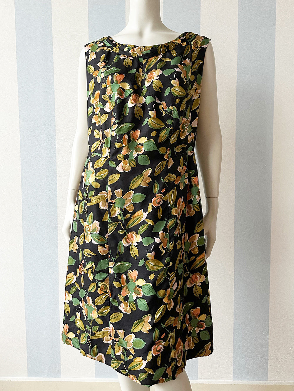 60s zijden floral jurk