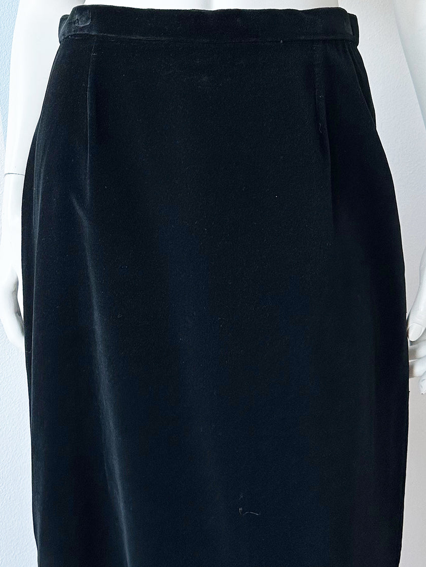 Zwarte velours maxirok