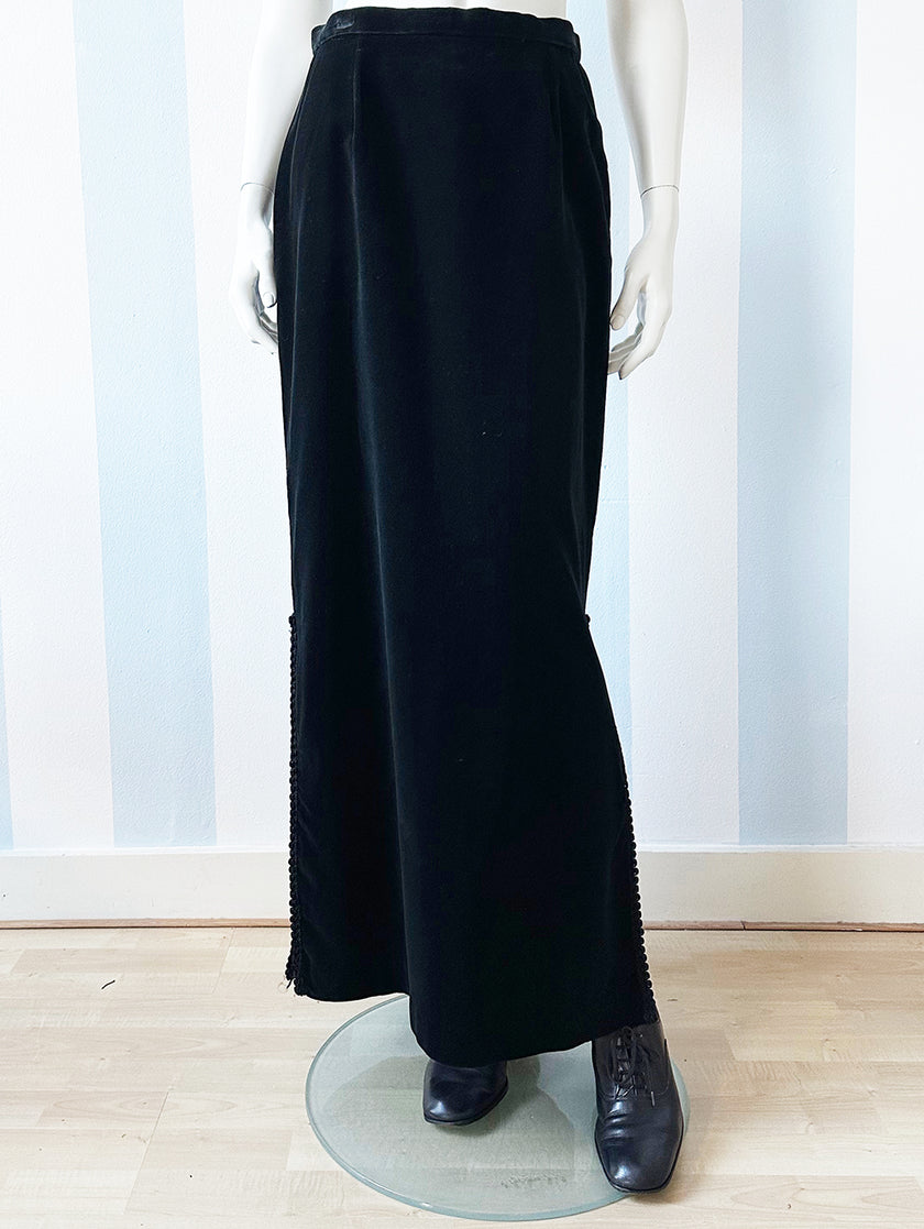 Zwarte velours maxirok