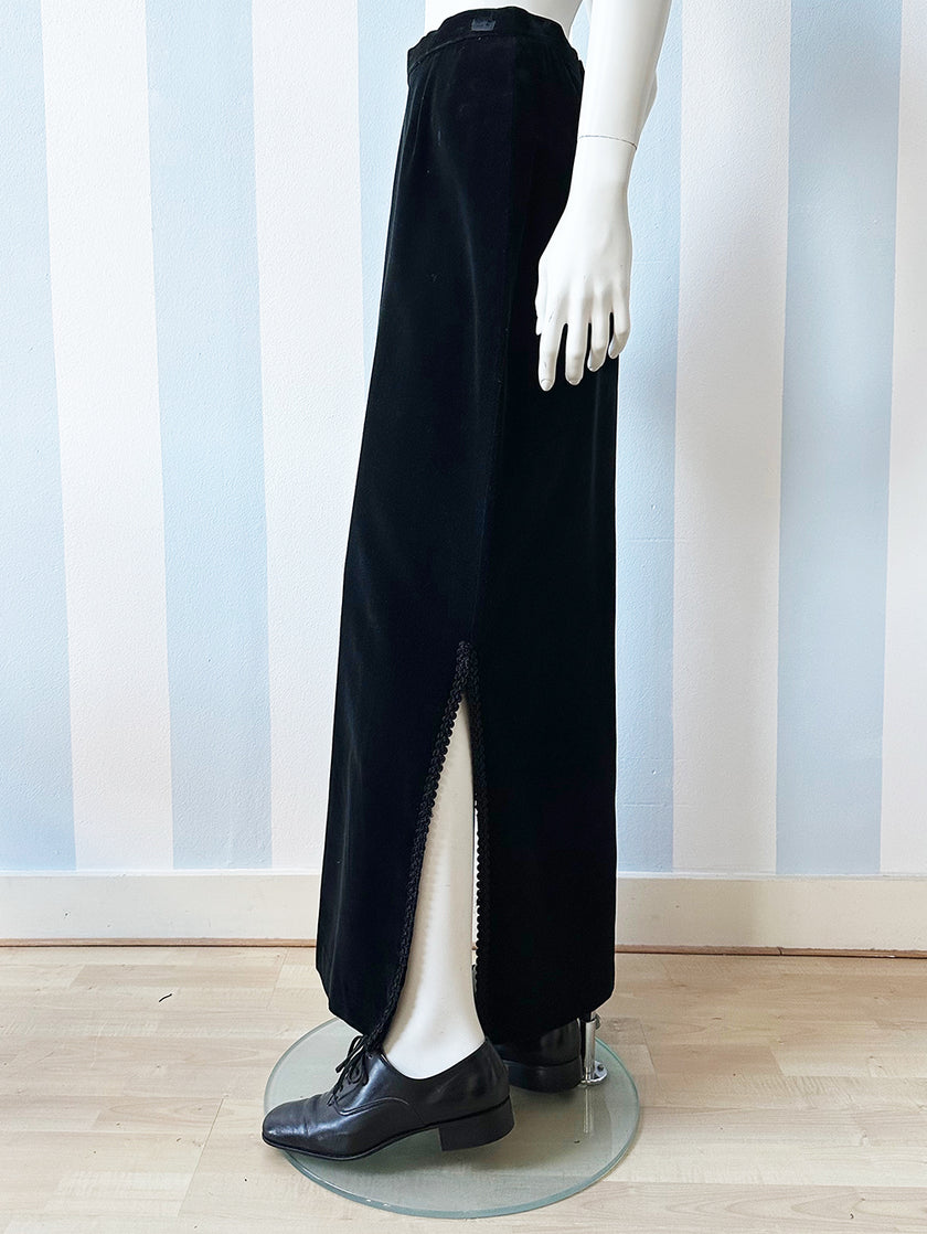 Zwarte velours maxirok