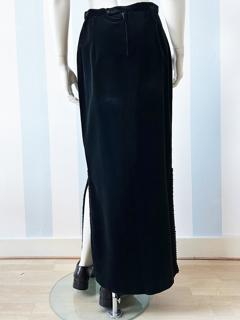 Zwarte velours maxirok
