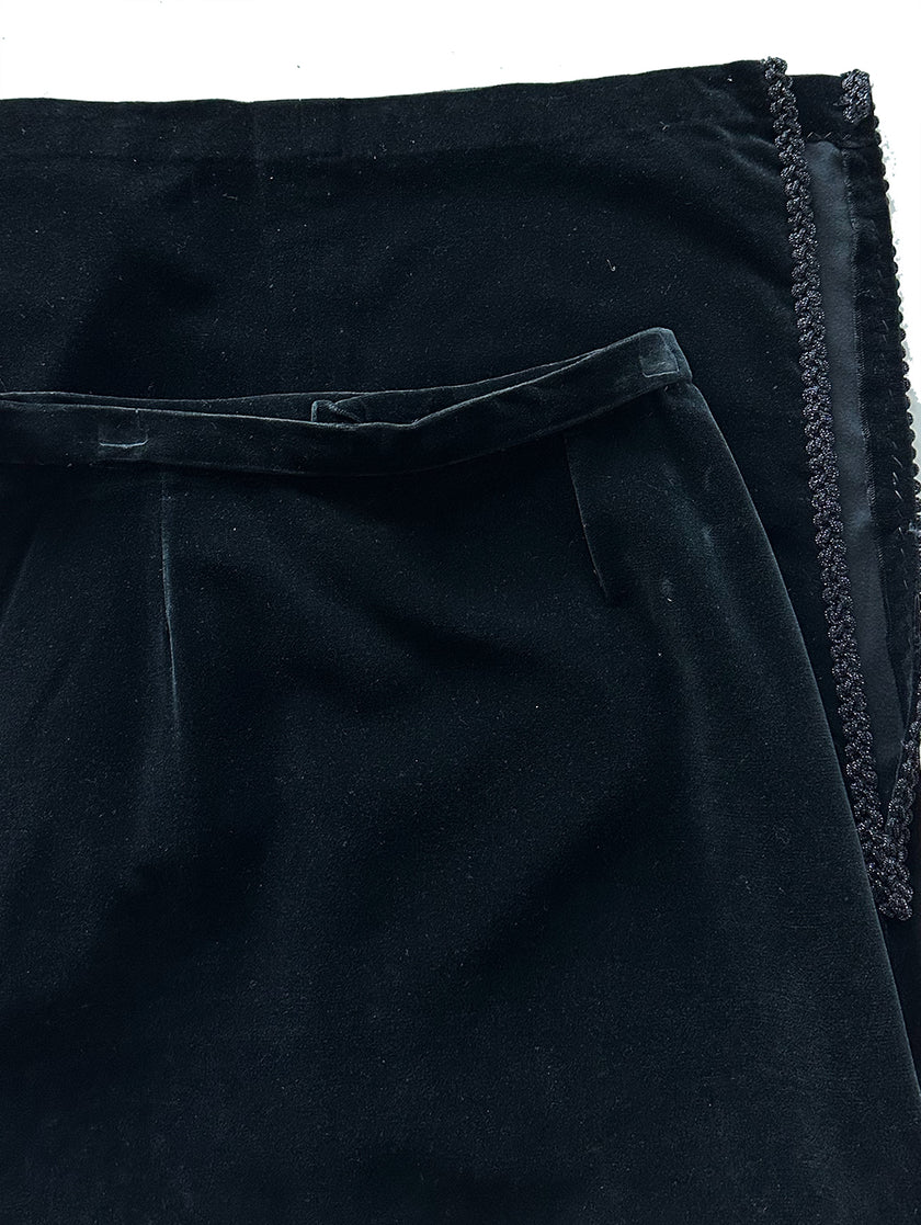 Zwarte velours maxirok