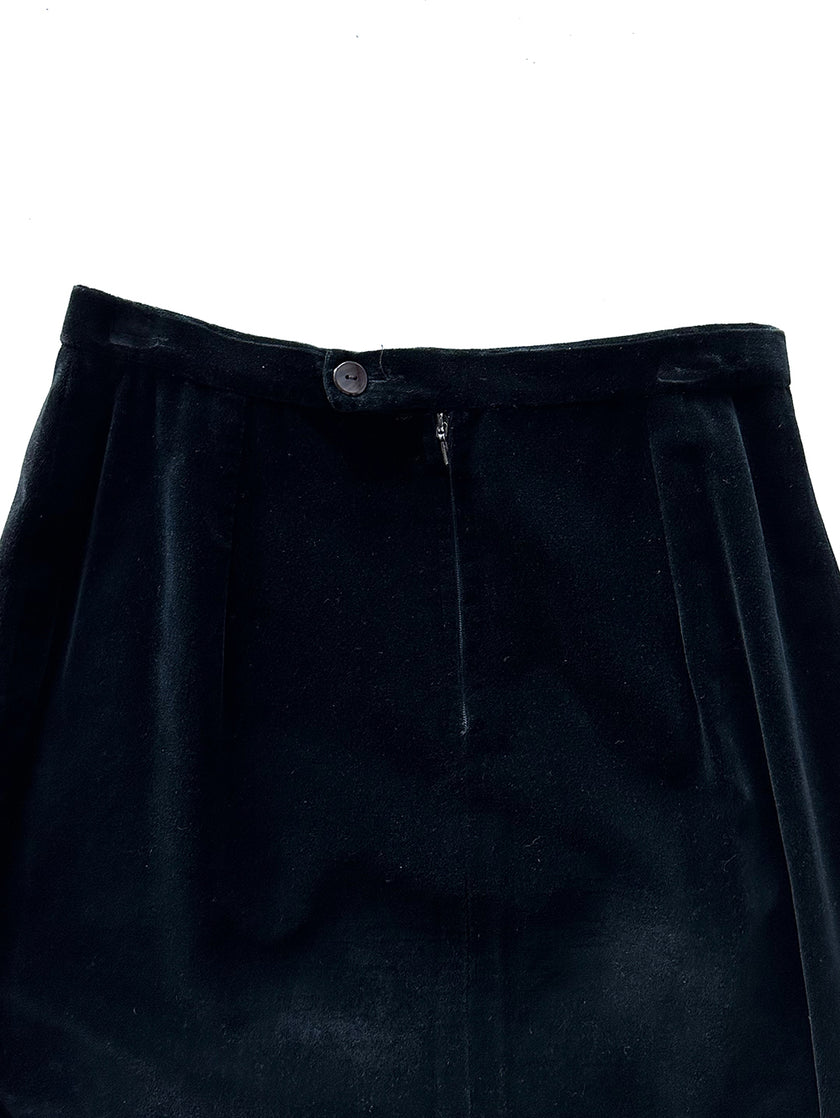 Zwarte velours maxirok