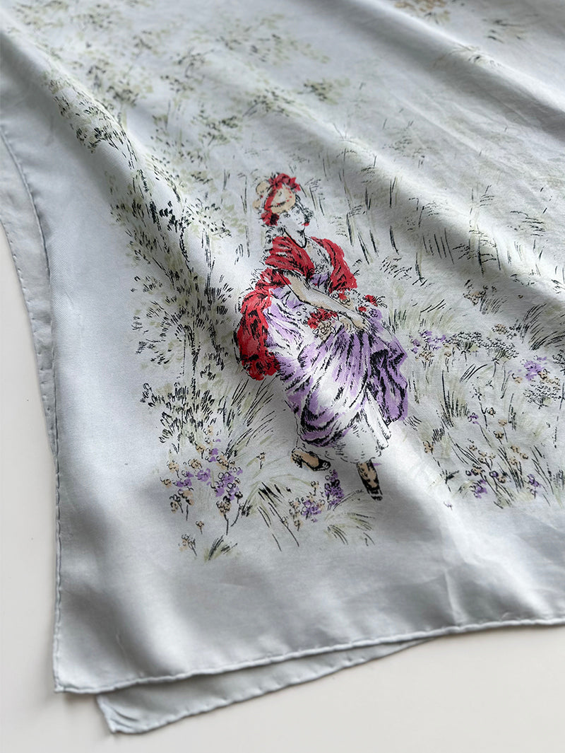 Zijden sjaal met victoriaanse dames