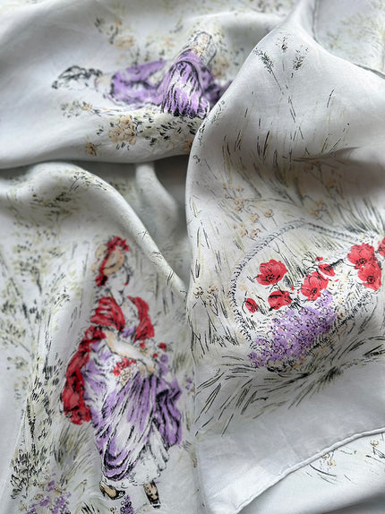 Zijden sjaal met victoriaanse dames