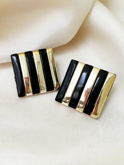 Vierkante gestreepte oorbellen