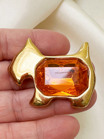 Gouden hond designer broche