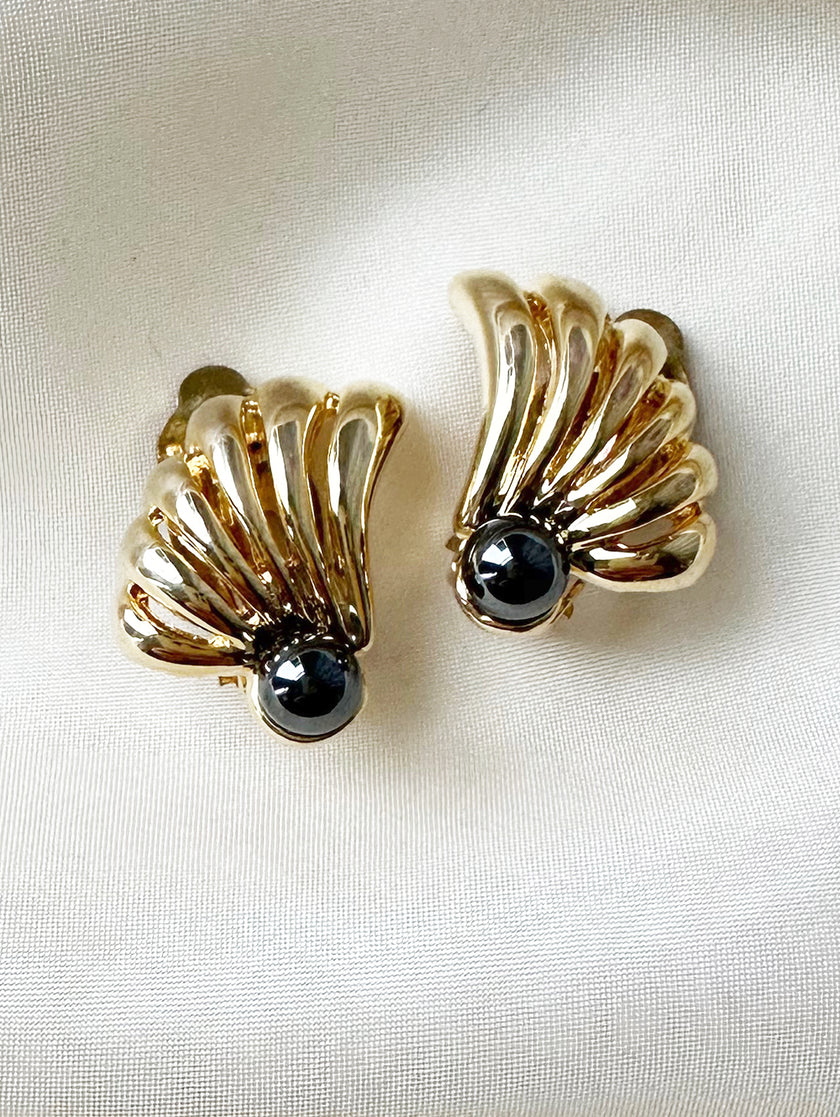 Gouden vleugel clip oorbellen