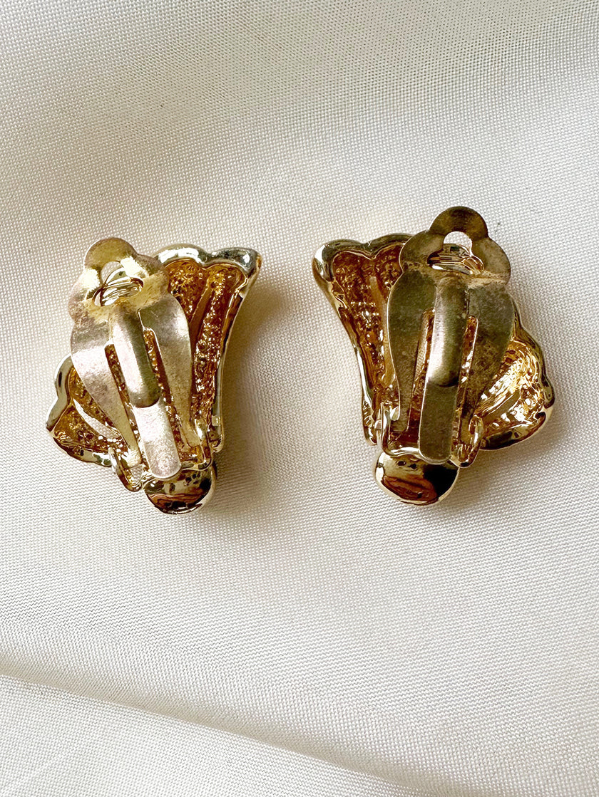 Gouden vleugel clip oorbellen