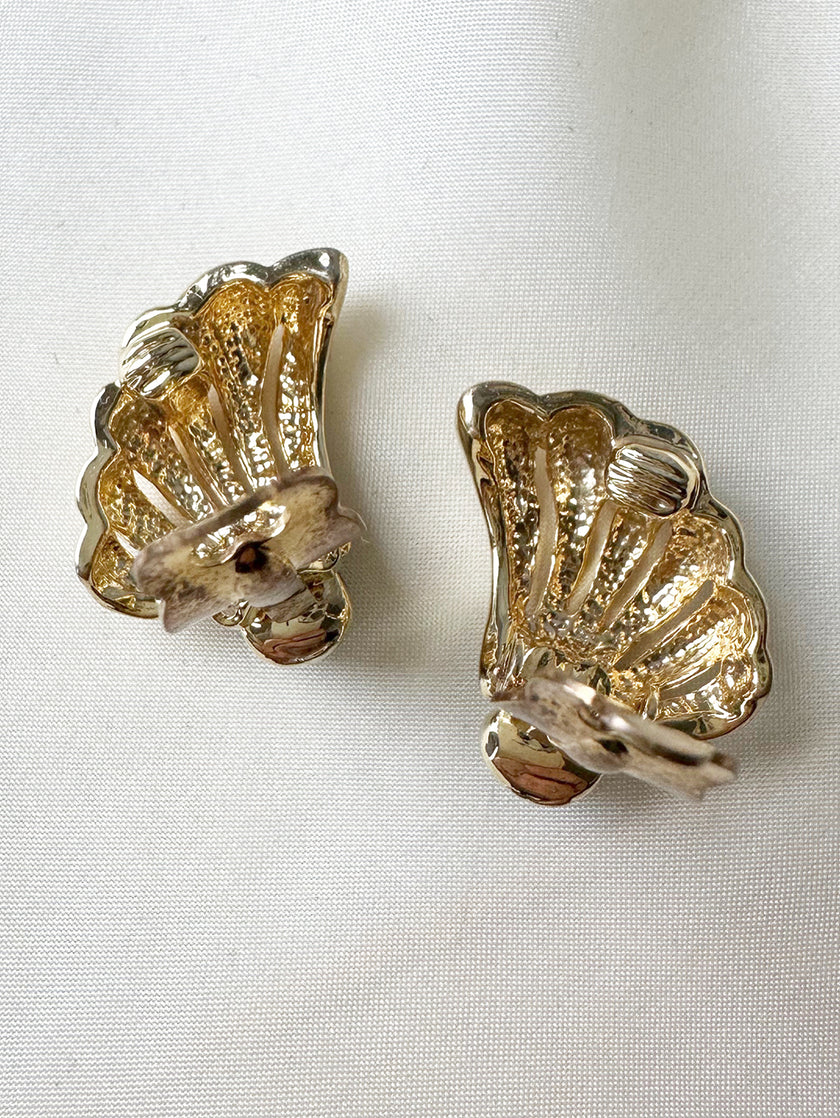 Gouden vleugel clip oorbellen