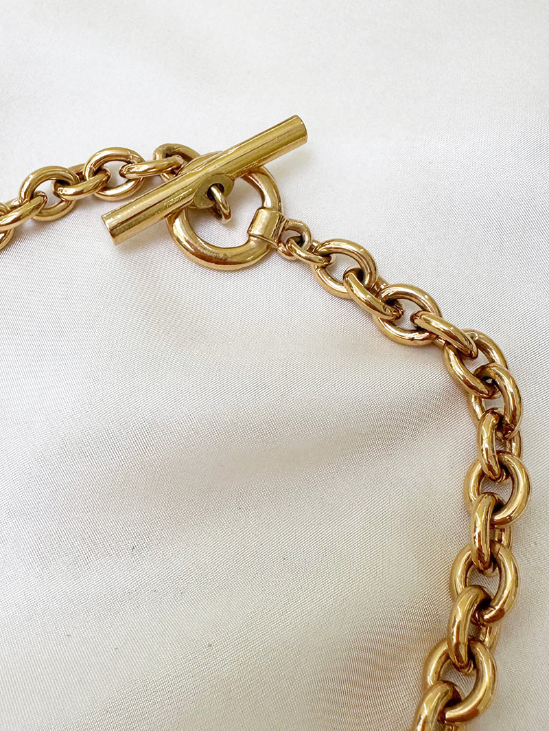 Vergulde designer collier met stenen