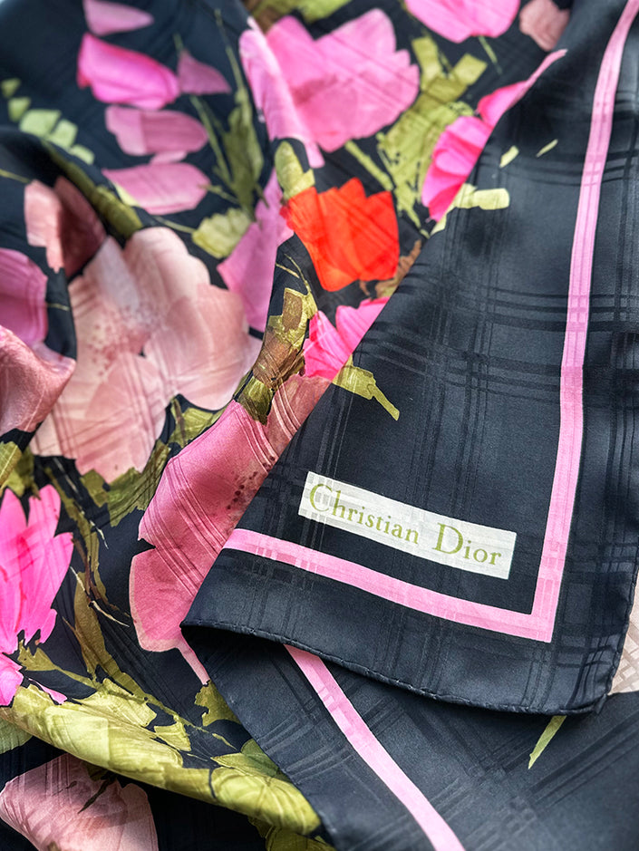 Zijden floral designer sjaal