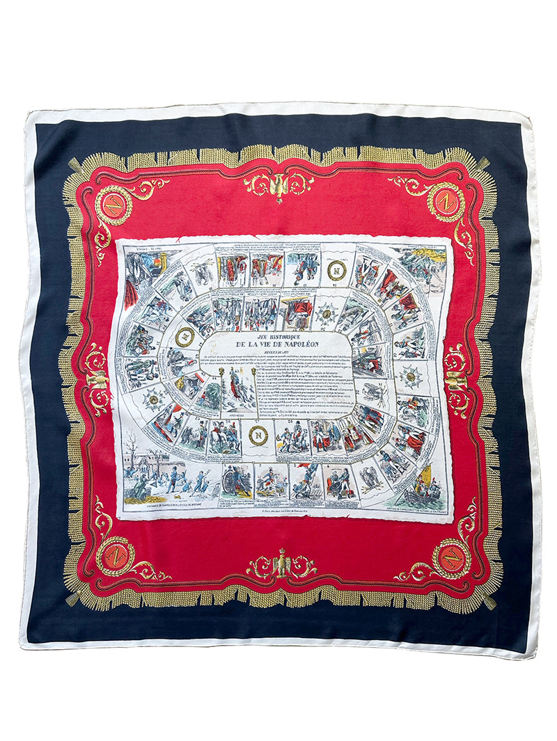 Zijden sjaal met Jeu Historique de la vie de Napoléon