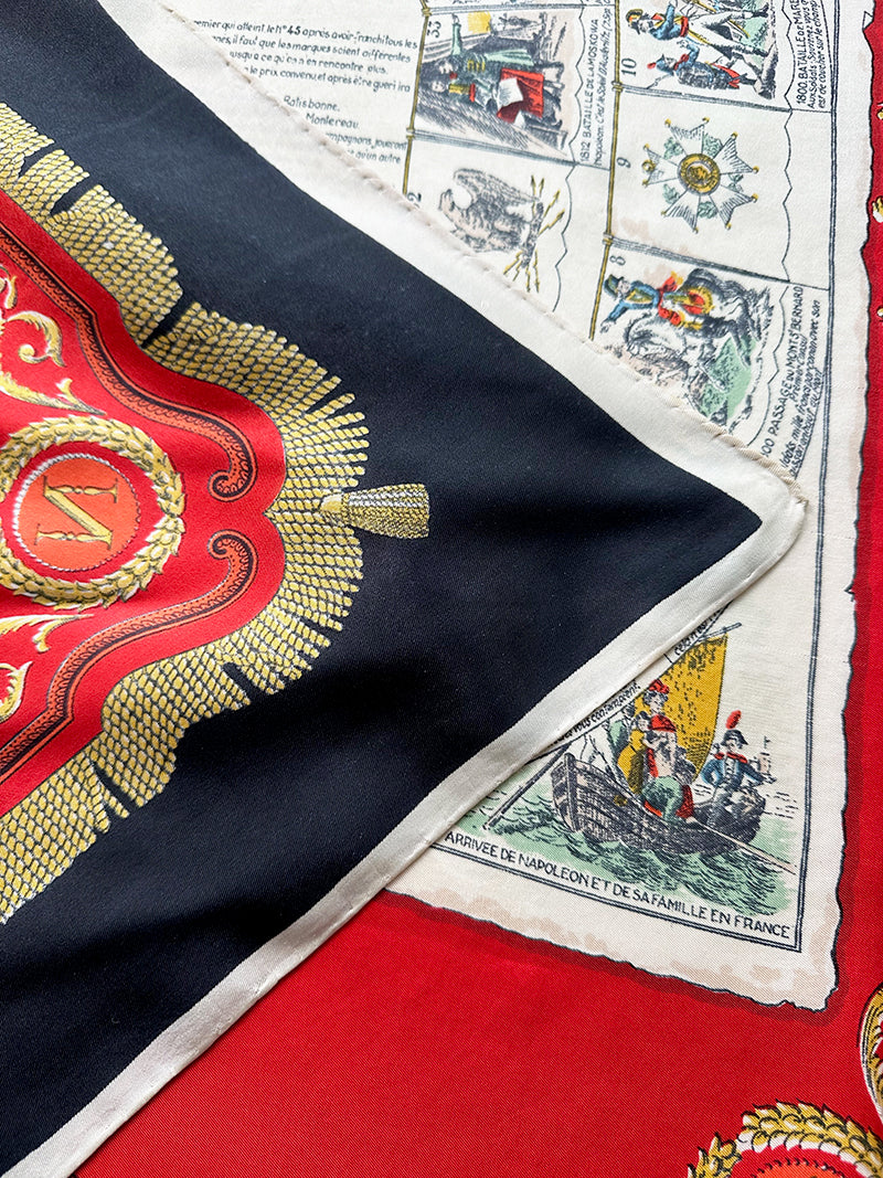 Zijden sjaal met Jeu Historique de la vie de Napoléon