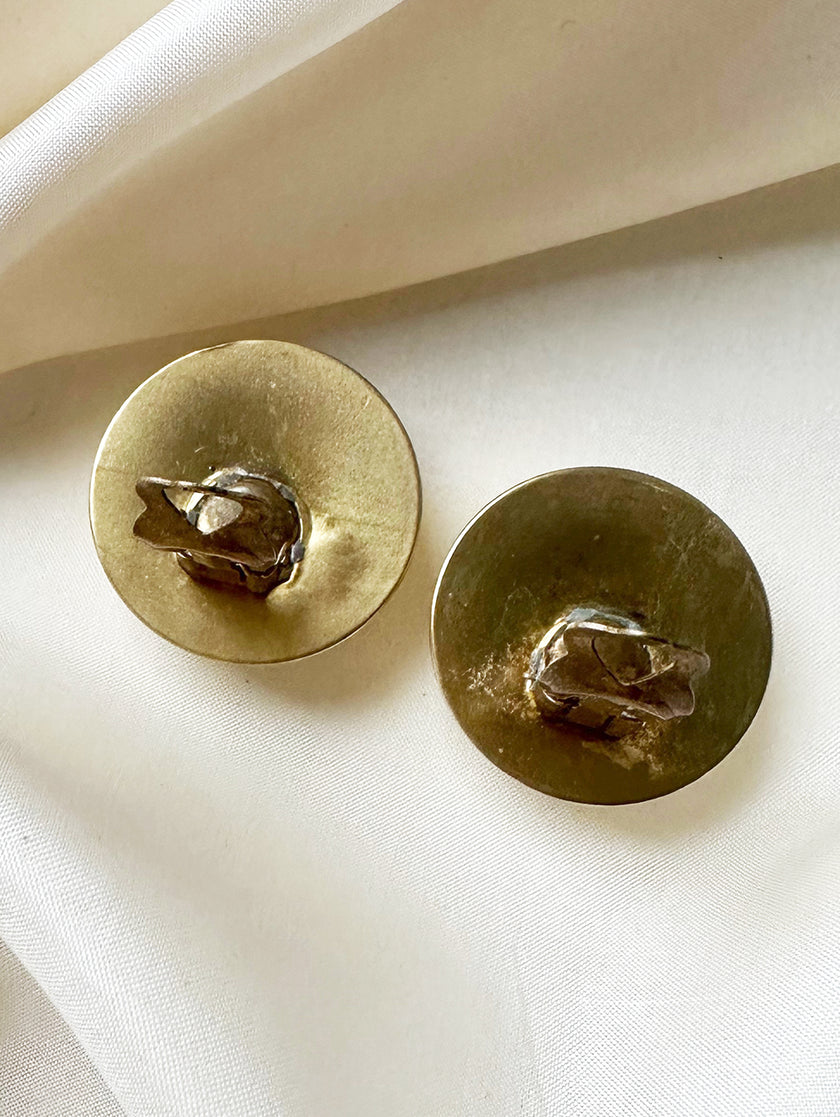 Ronde gouden clip oorbellen