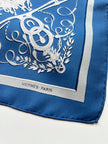 Blauwe zijden designersjaal Phaeton