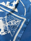 Blauwe zijden designersjaal Phaeton