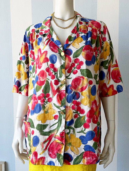 Katoenen blouse met fruit