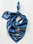 Blauwe zijden designersjaal Phaeton