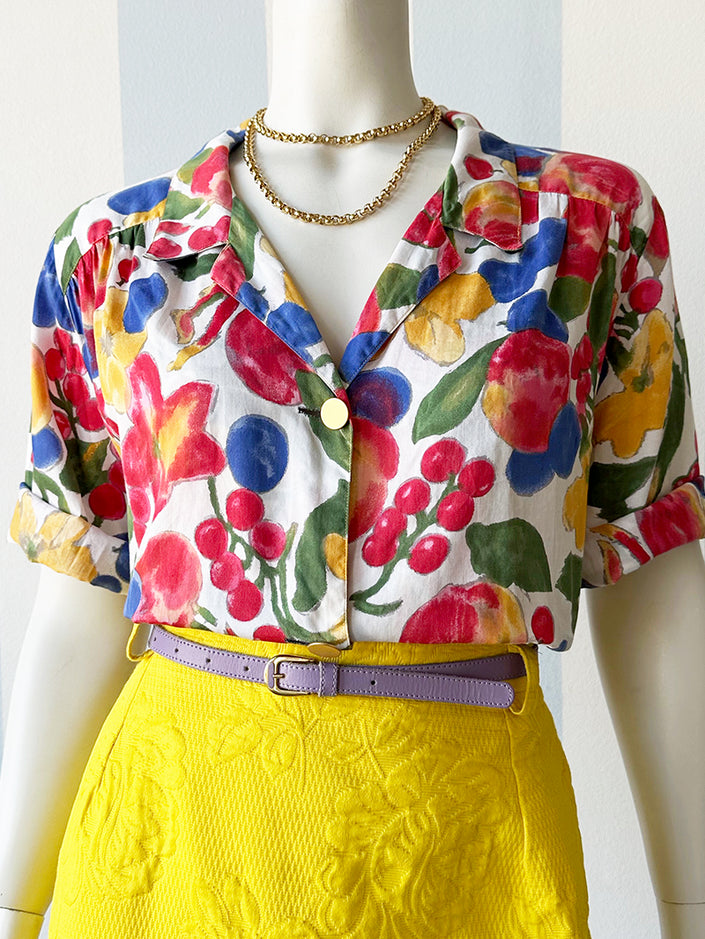 Katoenen blouse met fruit
