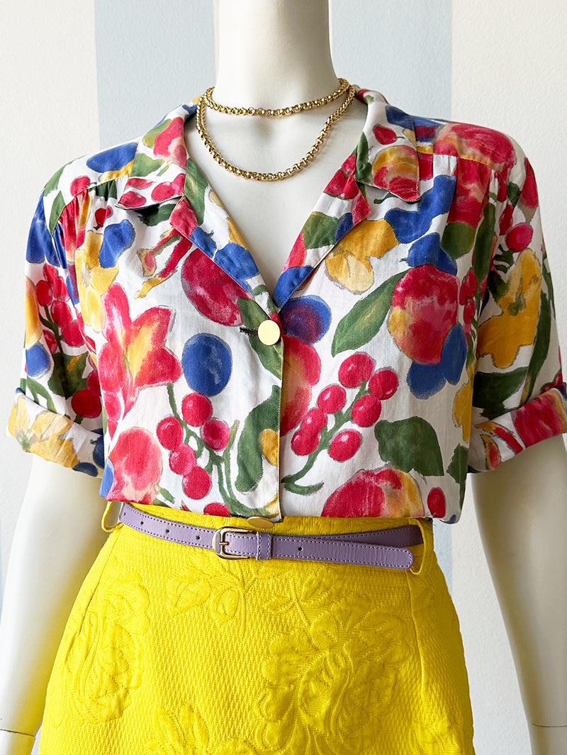 Katoenen blouse met fruit