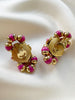Roze/gouden clip oorbellen