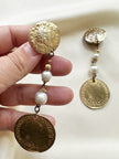 Gouden statement clip oorbellen