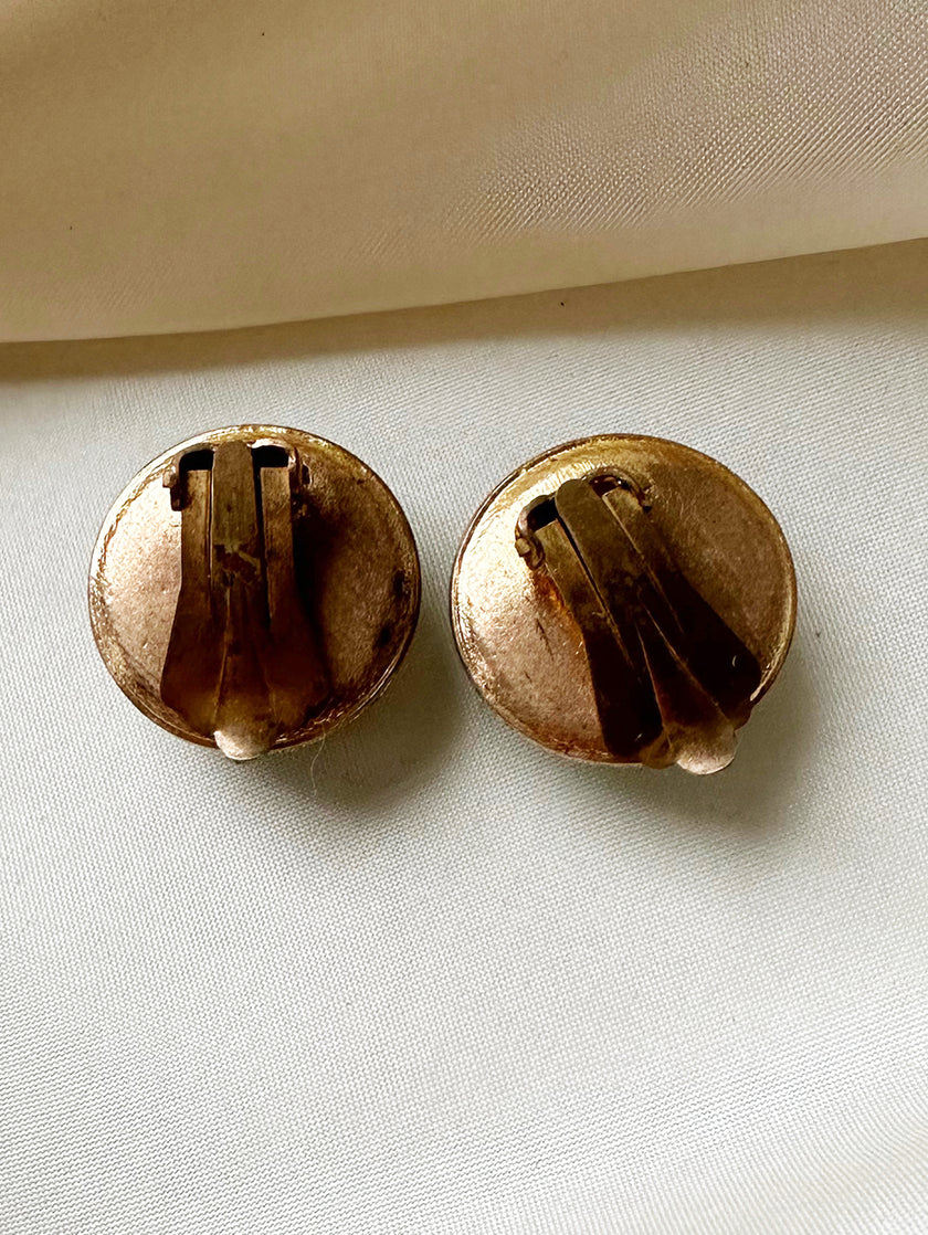 Kleine ronde turquoise clip oorbellen