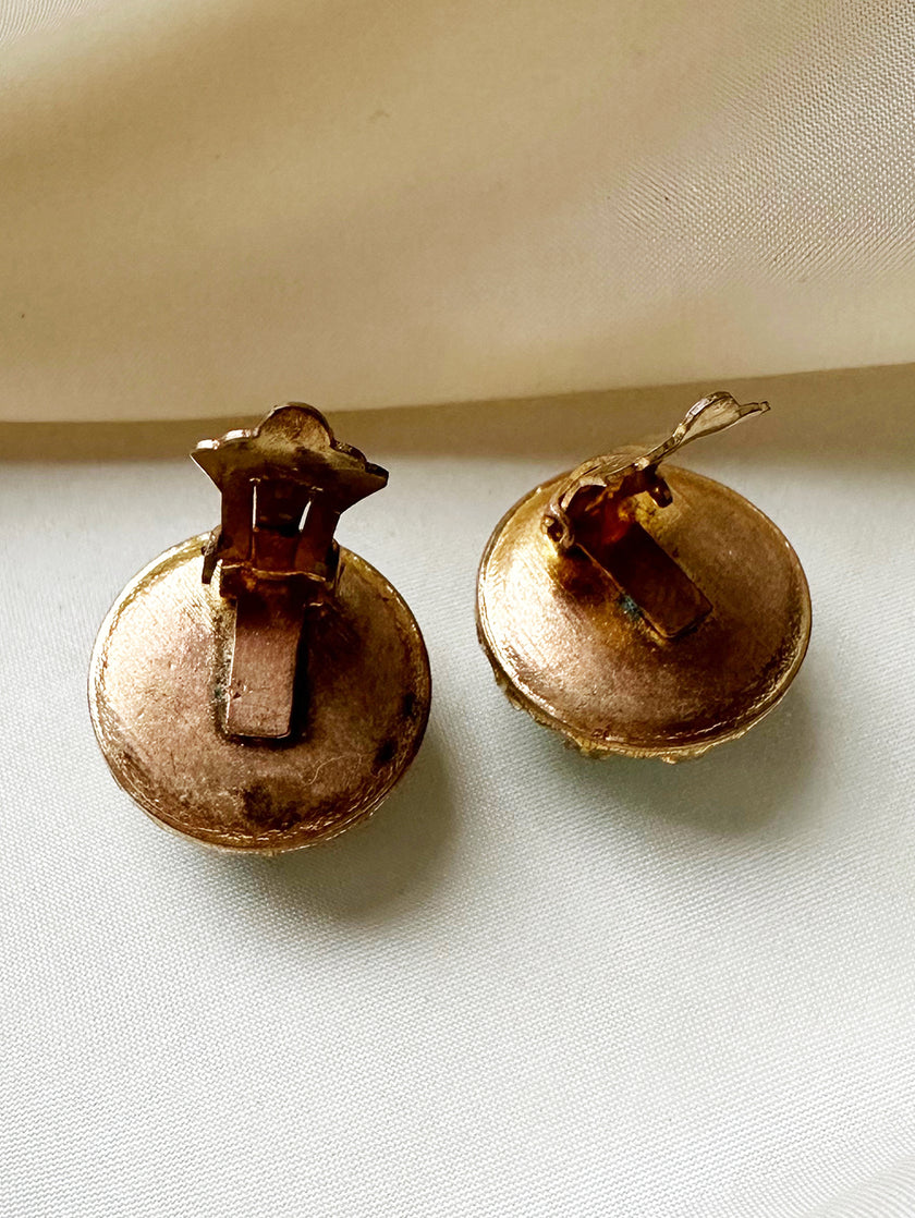 Kleine ronde turquoise clip oorbellen