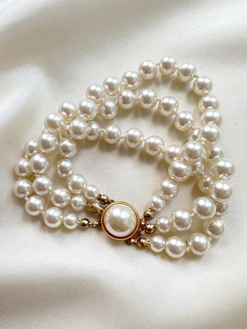 Triple faux parelarmband