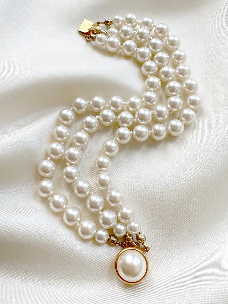 Triple faux parelarmband