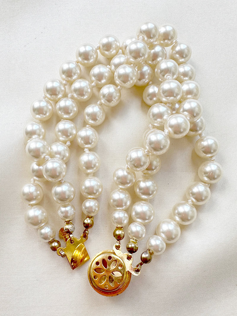 Triple faux parelarmband