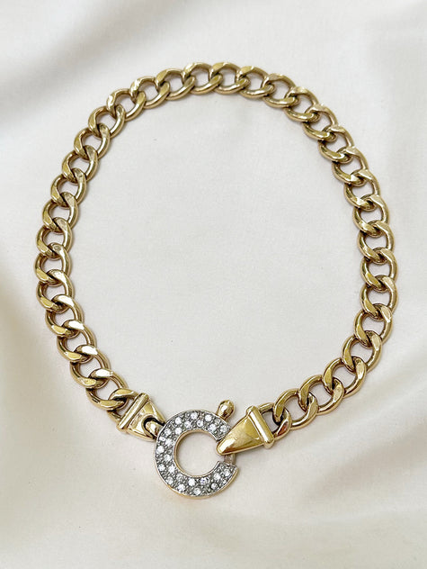 Verguld chunky designer collier
