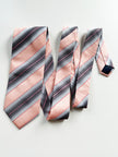 Zalmroze gestreepte designer stropdas