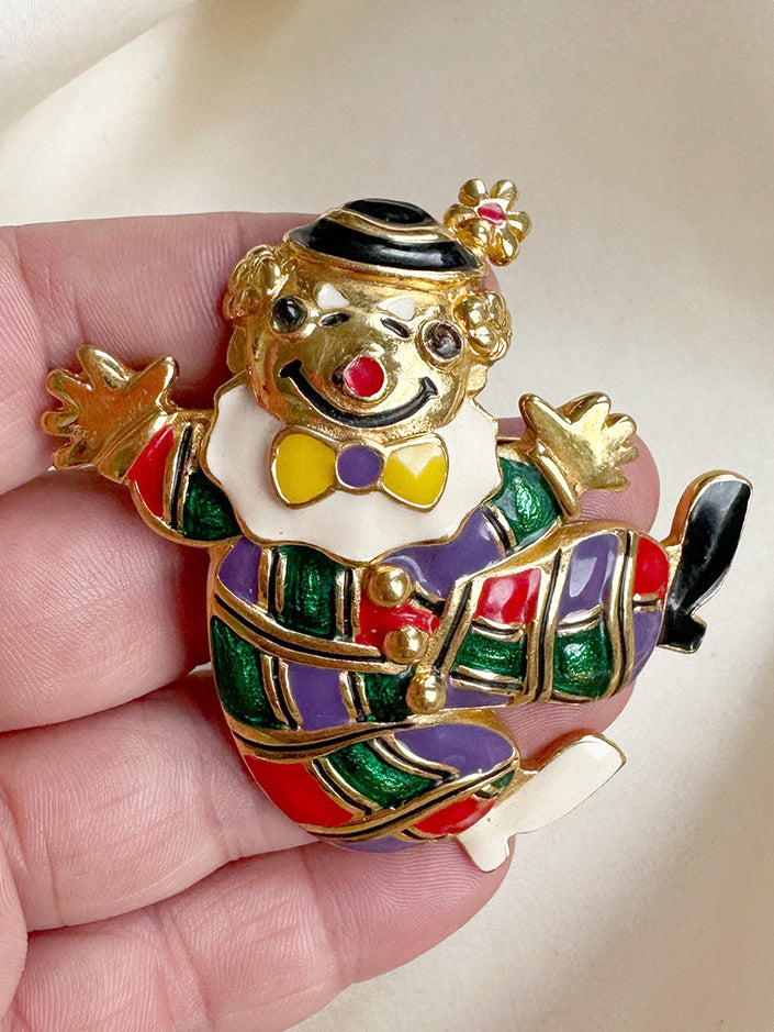 Grote clown designer broche