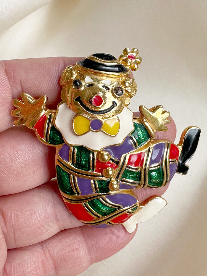Grote clown designer broche
