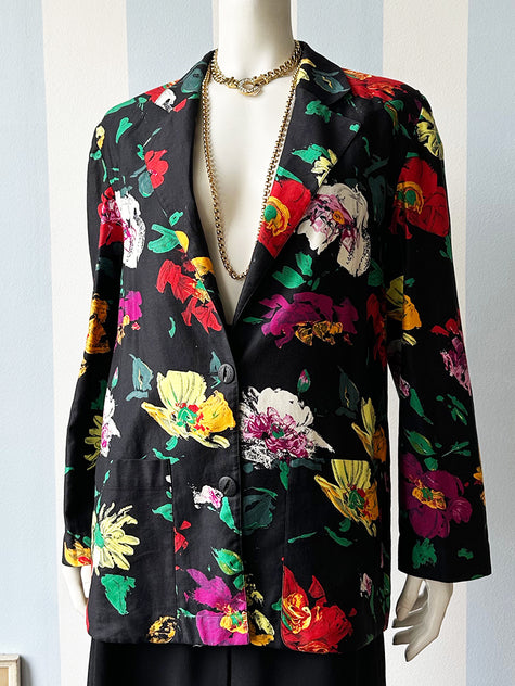 Floral katoenen colbert