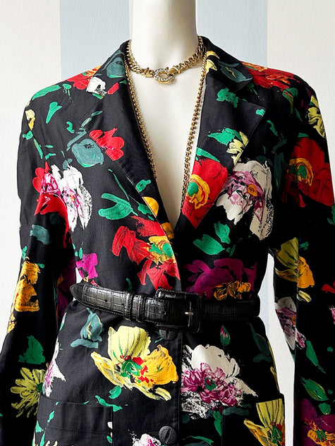 Floral katoenen colbert