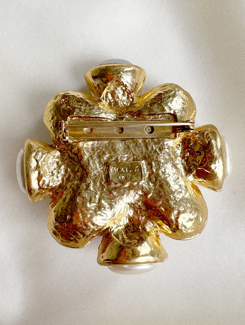 Gouden kruis designer broche