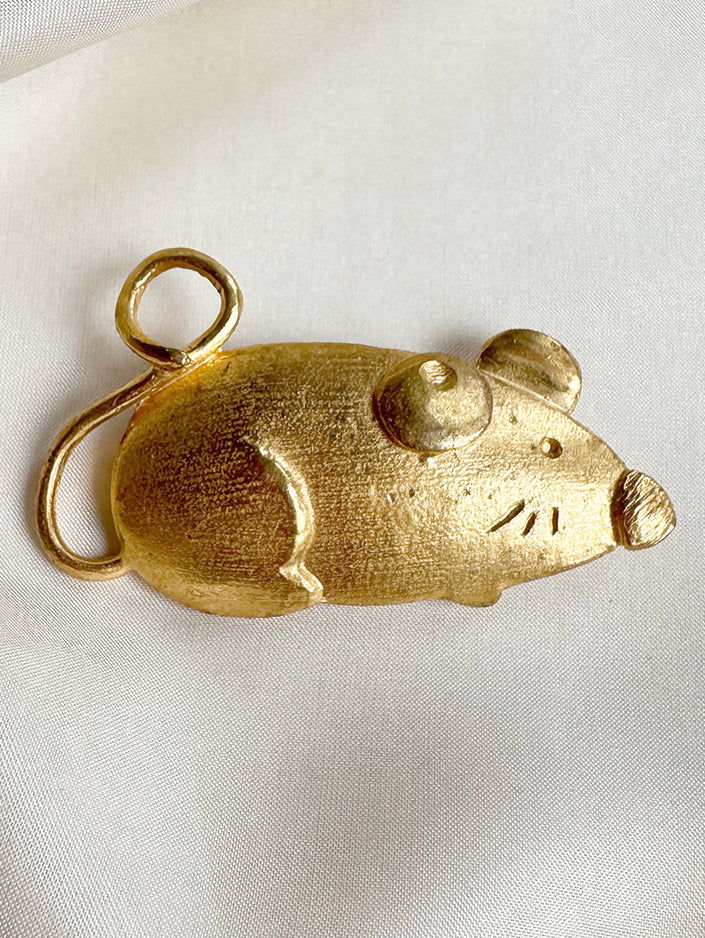 Vergulde muis designer broche